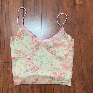 lace trim tank top